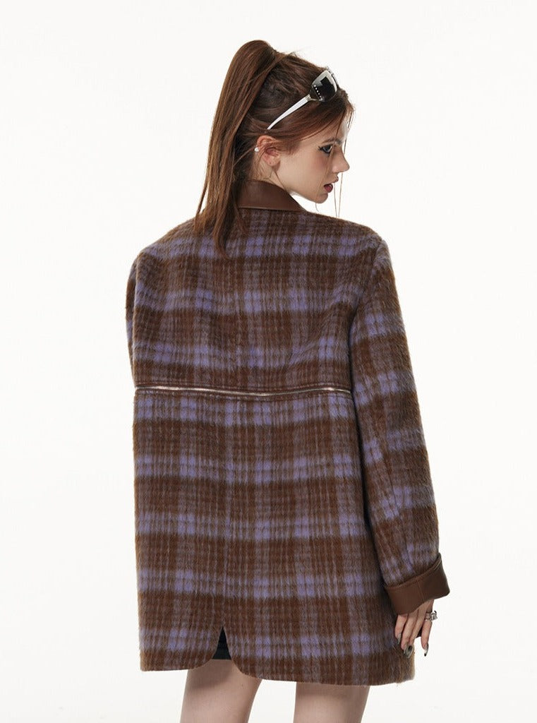 2 Stil -Tweed Plaidjacke