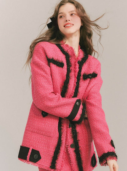 pink ink wool jacket