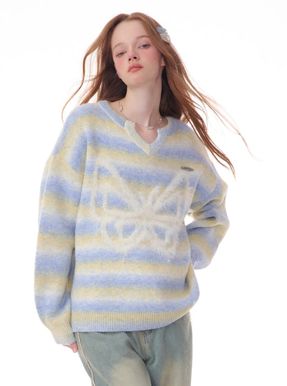 American striped butterfly sweater