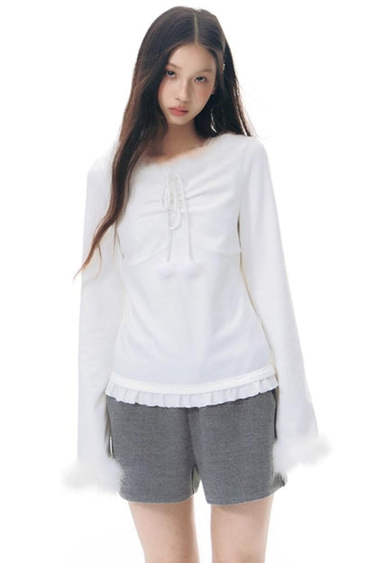 Furry Patchwork Base Layer Top