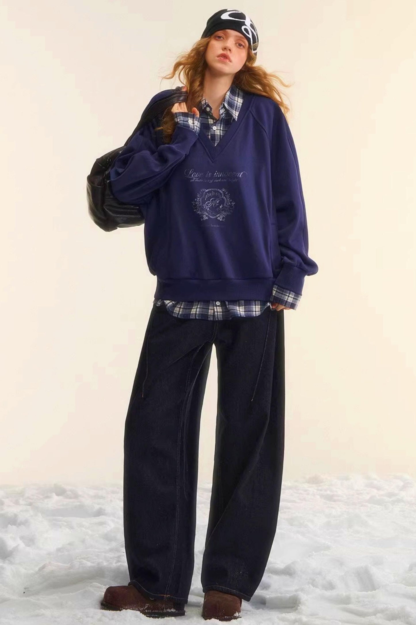 Brushed Distressed Retro Jeans