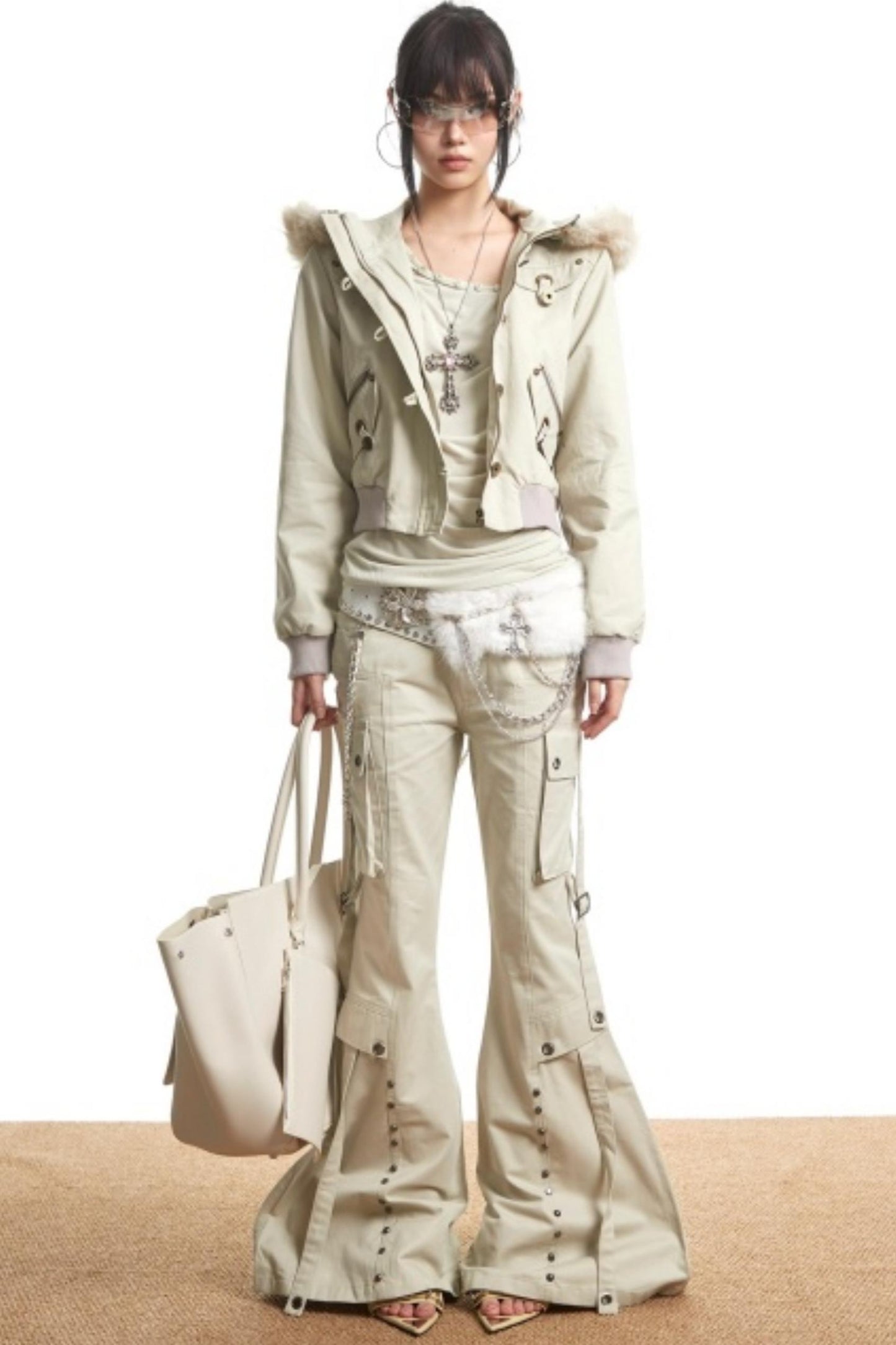 Retro Light Green Hooded Jacket