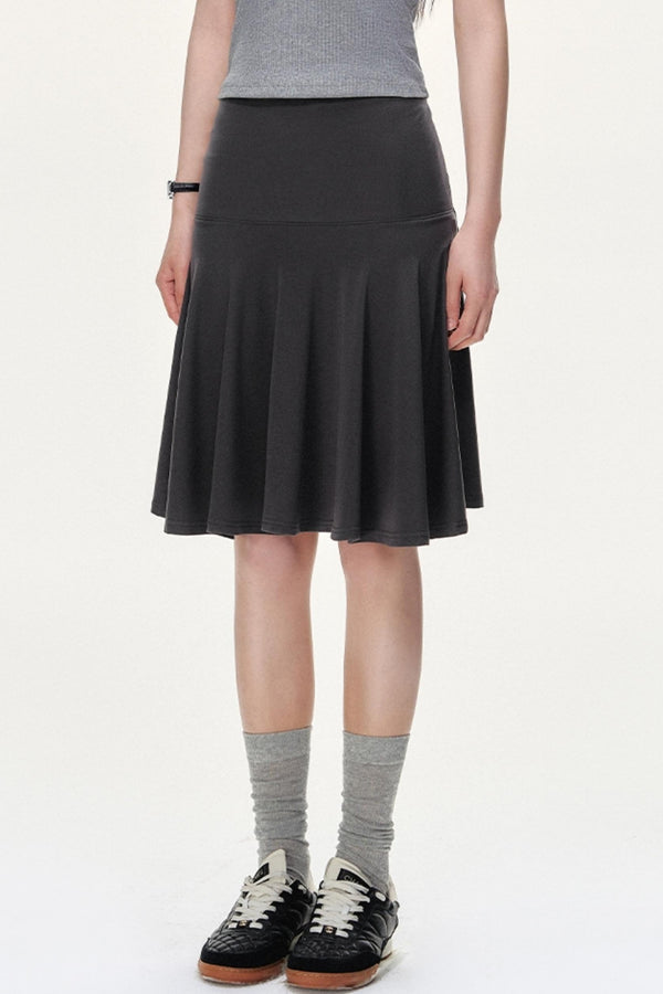 Irregular Striped Tencel Skirt