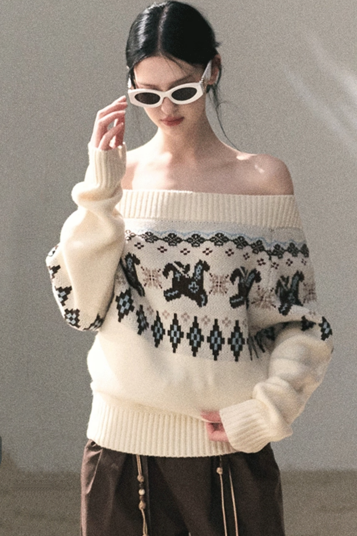 Sheep Wool Fair Isle Sweater
