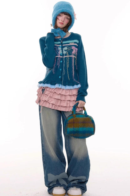 Autumn Silk Bow Cardigan