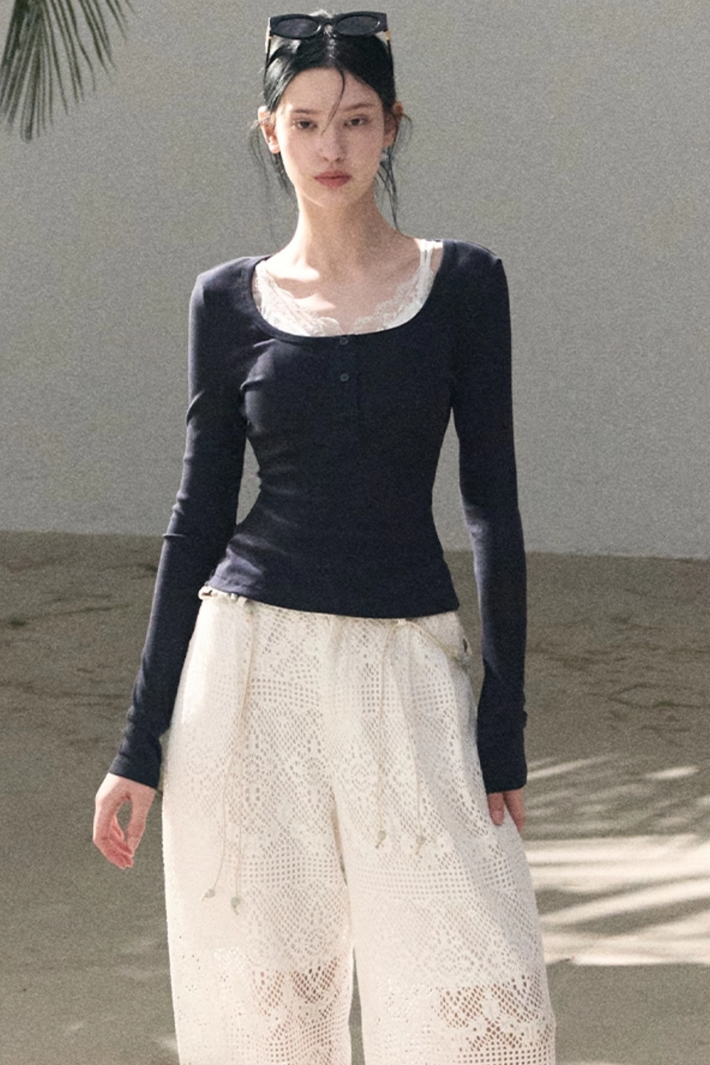 Hollow Crochet Lace Pants