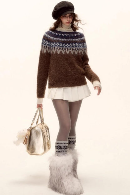 Wool Blend Fair Isle Sweater