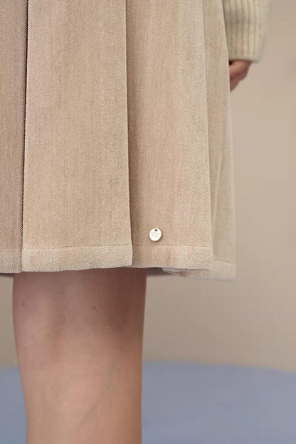 Reversible Suede Pleated Skirt