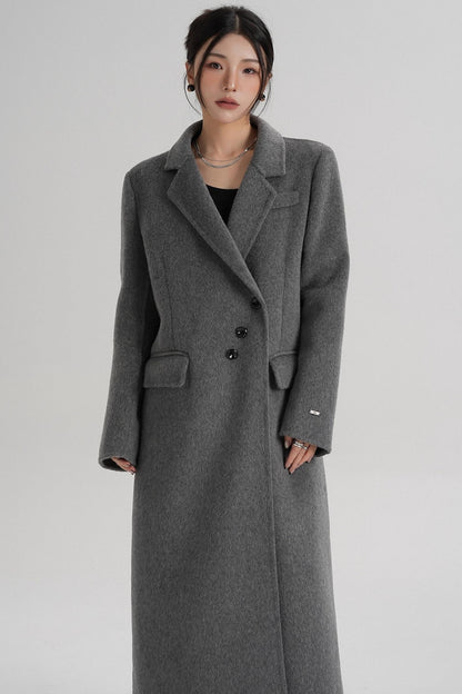Reversible Long Shoulder Wool Coat