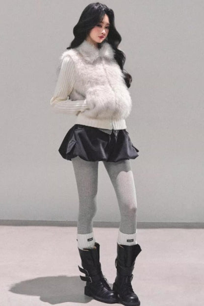 Soft Landing Fur Knit Jacket
