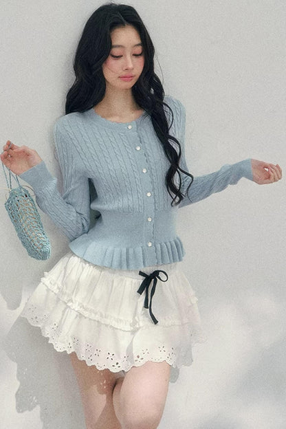 Pearl Soft Ode Ruffle Sweater