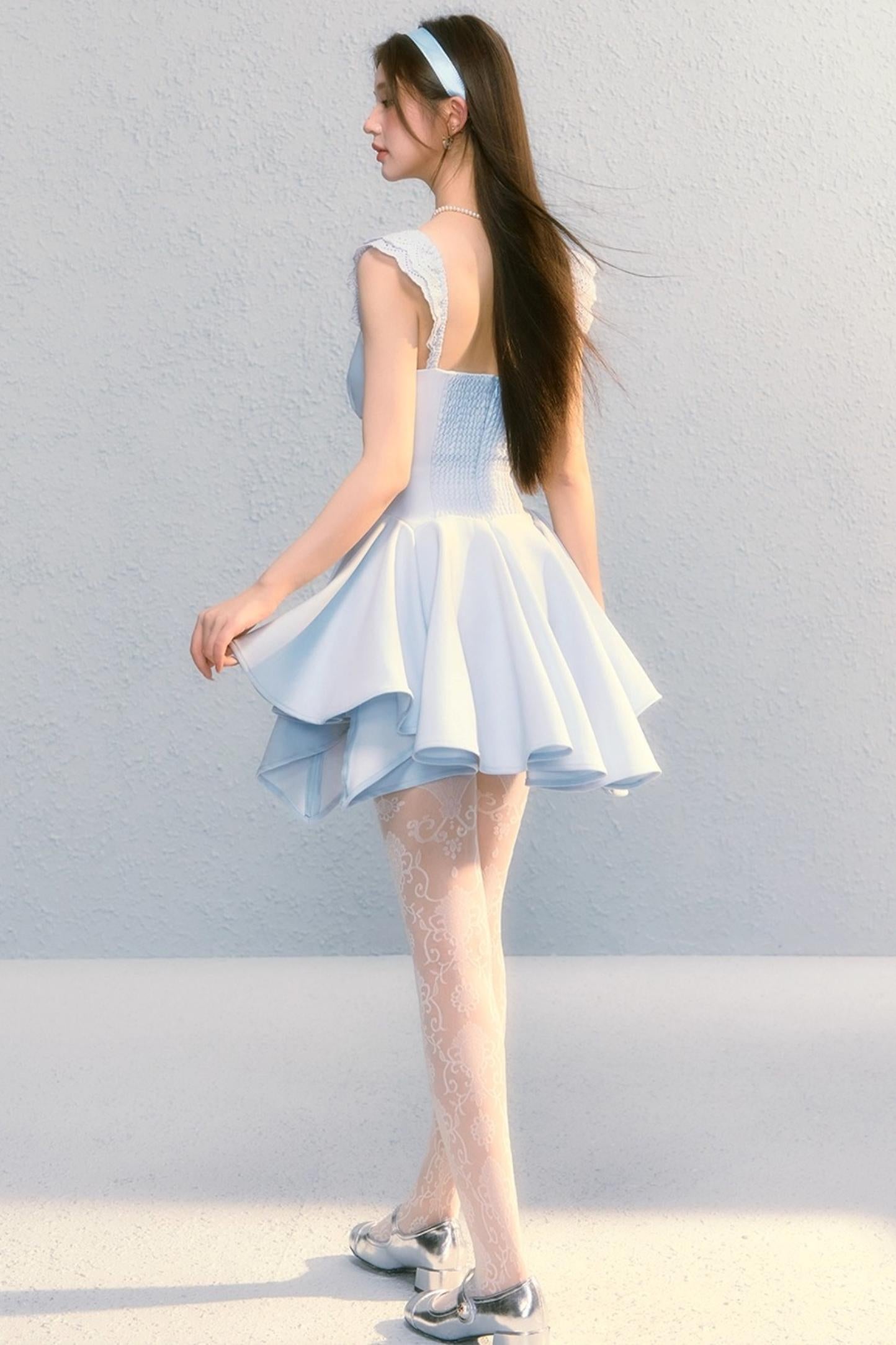 Golden Bow A-Line Dress