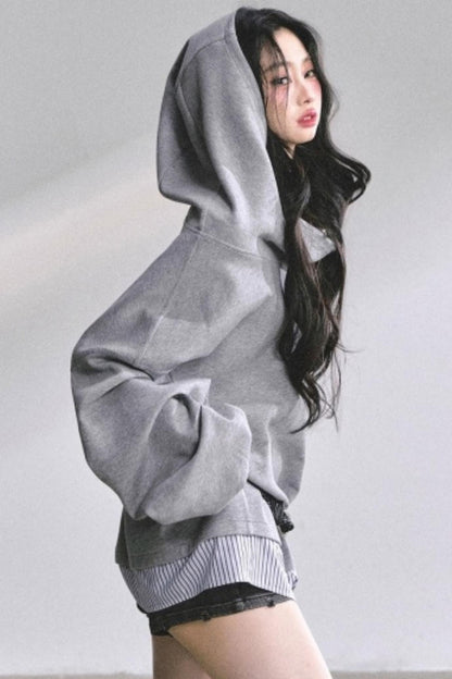 One Shoulder Grayscale Sweatshirt Dress