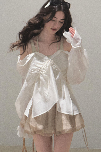 Floral Peplum Culottes Skirt Set