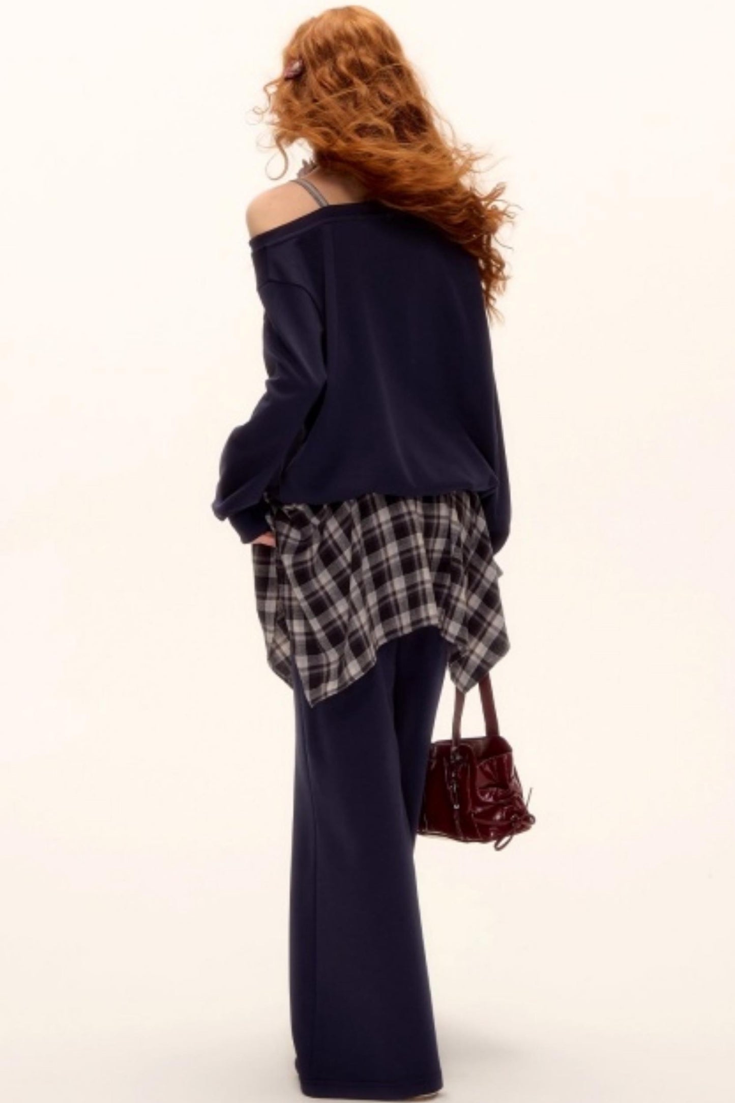 Asymmetrical Striped Patchwork Sweatshirt Set-Up