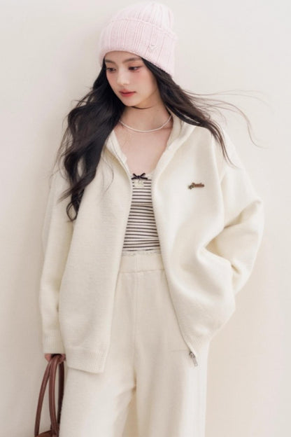 Luxury Wool Hooded Jacket Set-Up