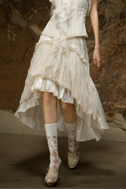 Asymmetrischer Rock mit hoher Taille