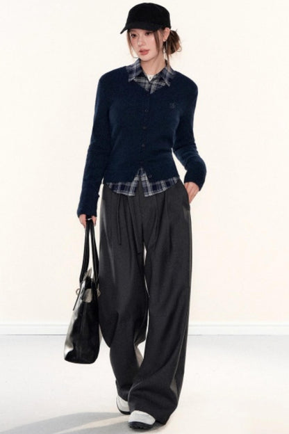 Plaid Waist-Cinching Shirt