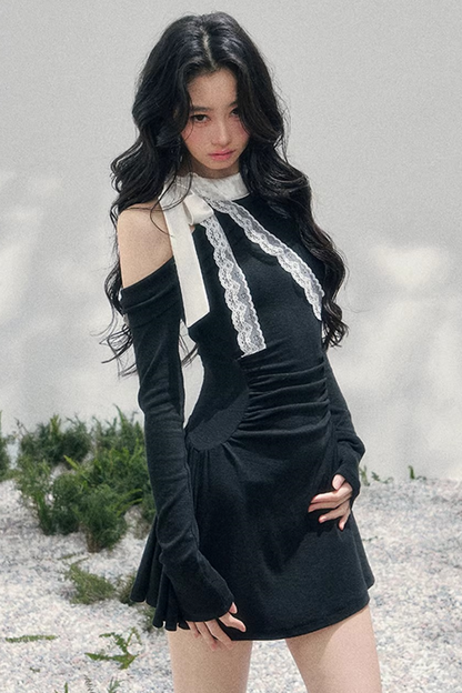 Entwined Warmth Waist-Cinching Dress