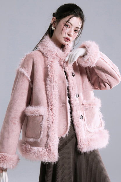 Frost Gray Reversible Fur Jacket