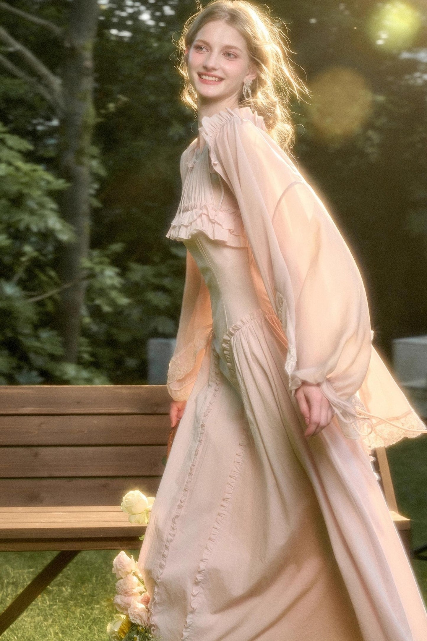 Rose Sea Halterneck Long Skirt