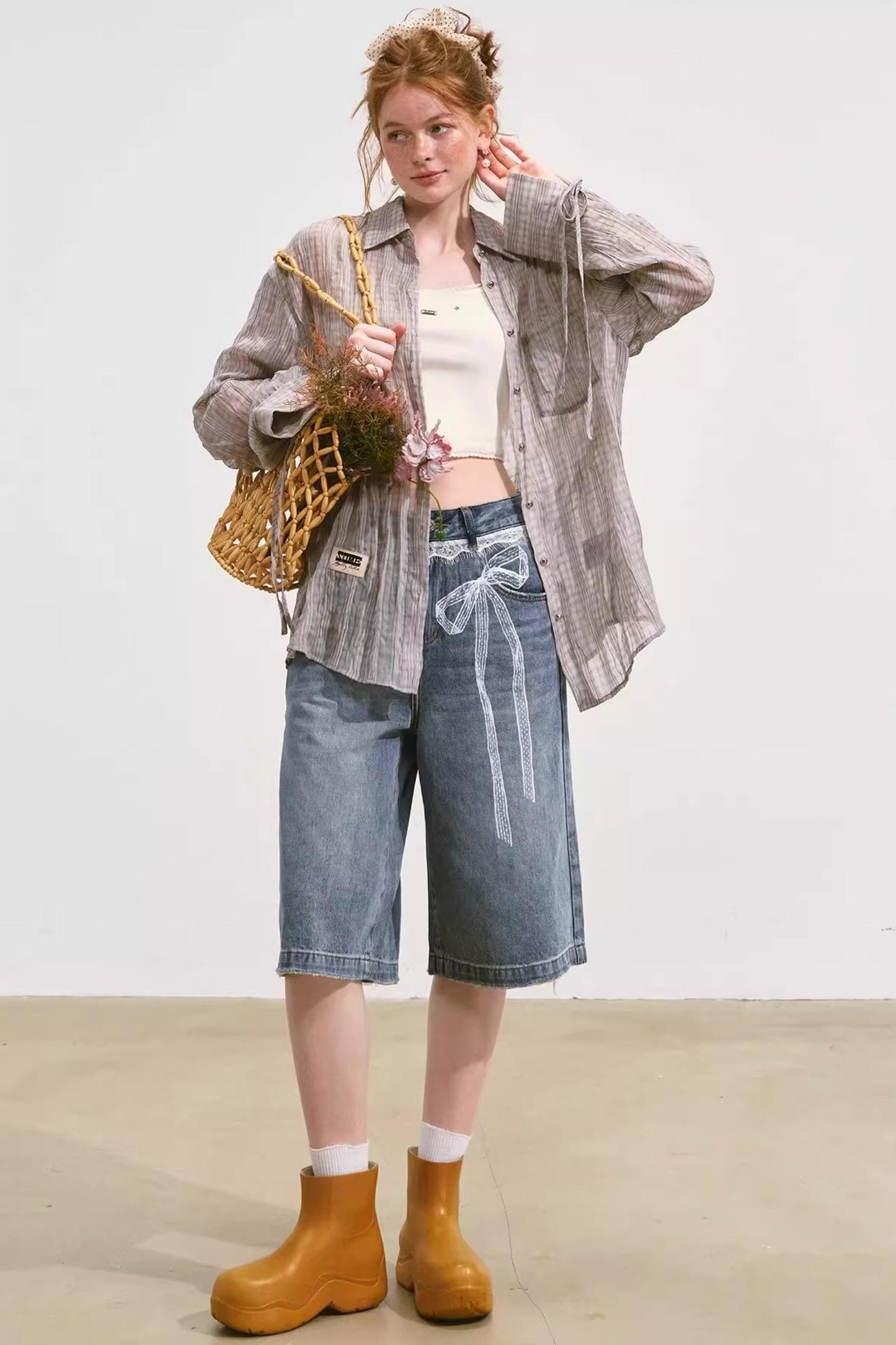 Plaid Mesh Summer Shirt Jacket