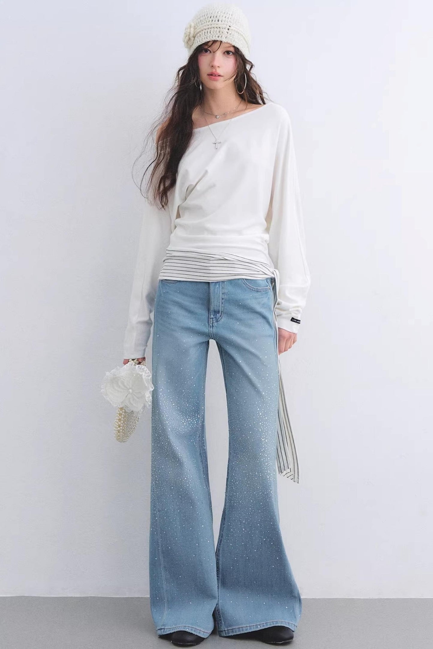 Asymmetrical Striped Tie Top