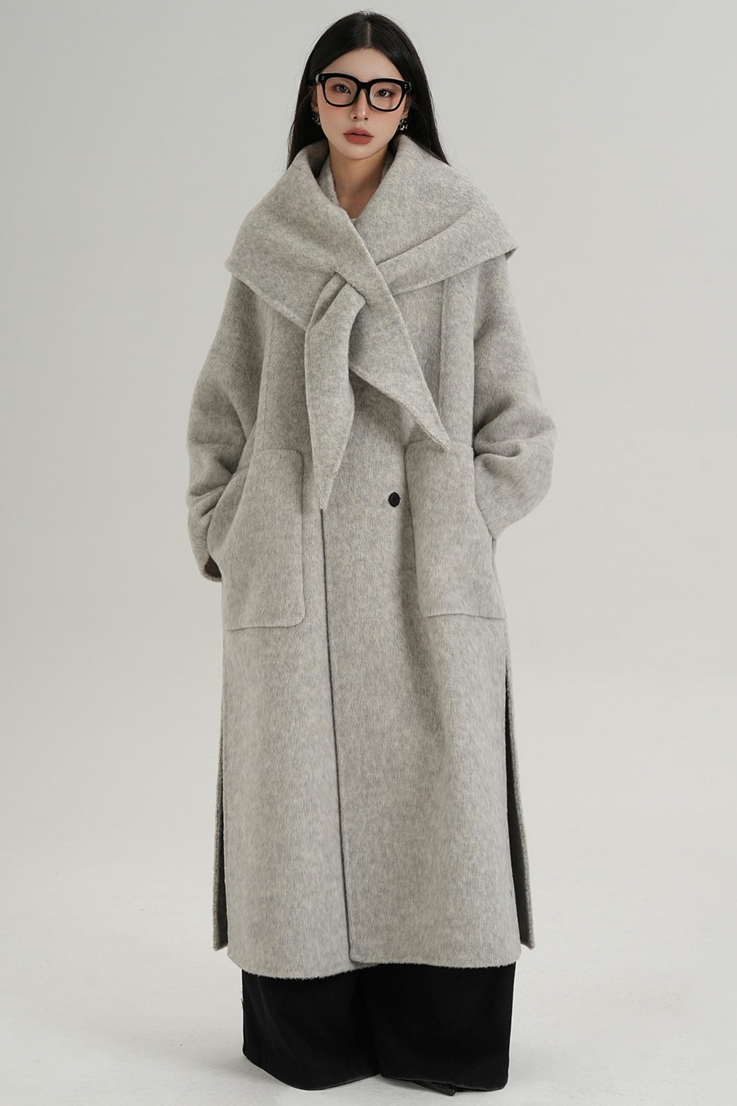 Woolen Elegance Long Jacket