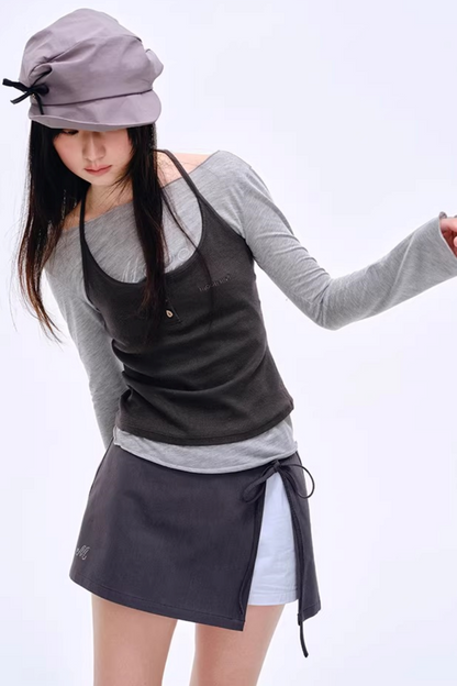 Elegante unregelmäßige Schirmmütze mit Falten