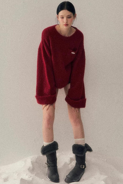 Winter Mohair Red Sweater