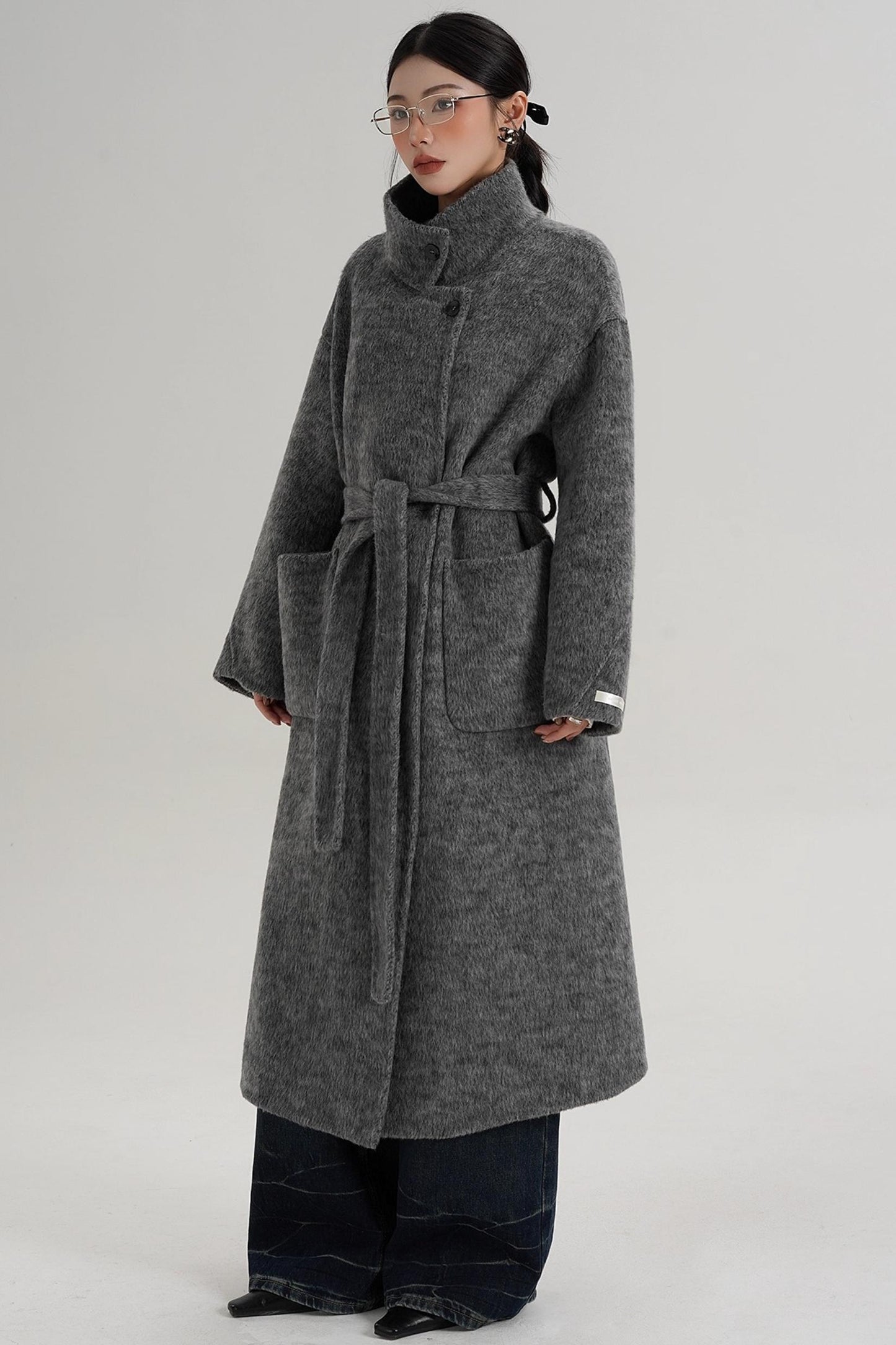 Elegant High-Neck Wool Coat