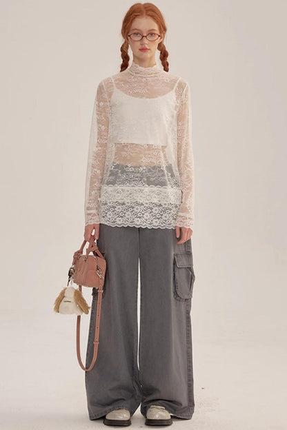 Spring Lace Sheer Top