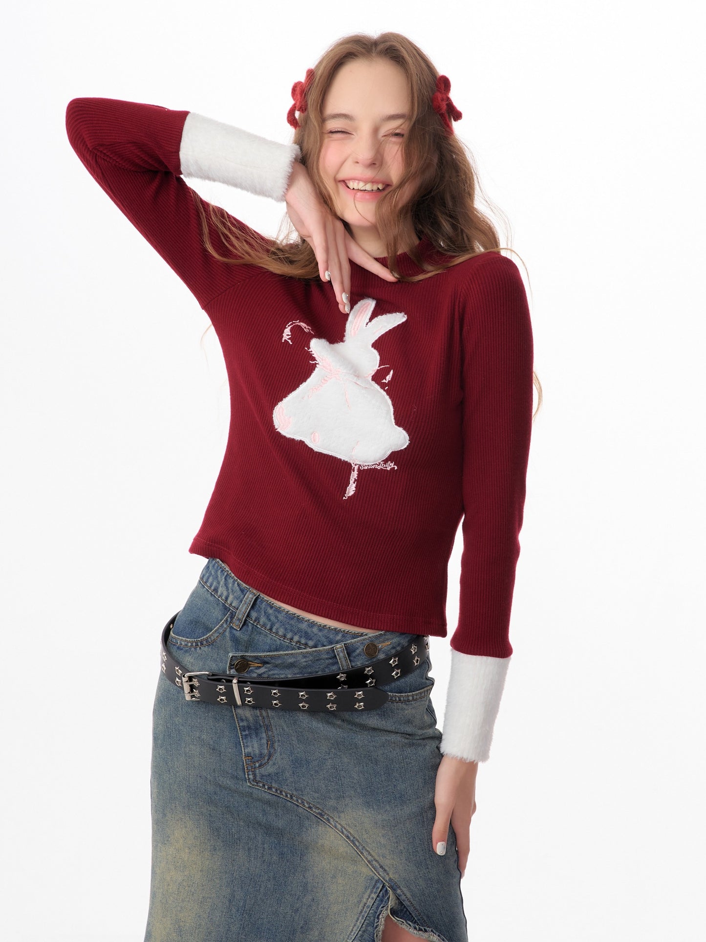 Amerikaner Vintage Bunny Weihnachtspullover