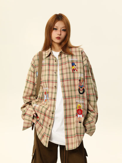 American vintage long sleeve plaid shirt