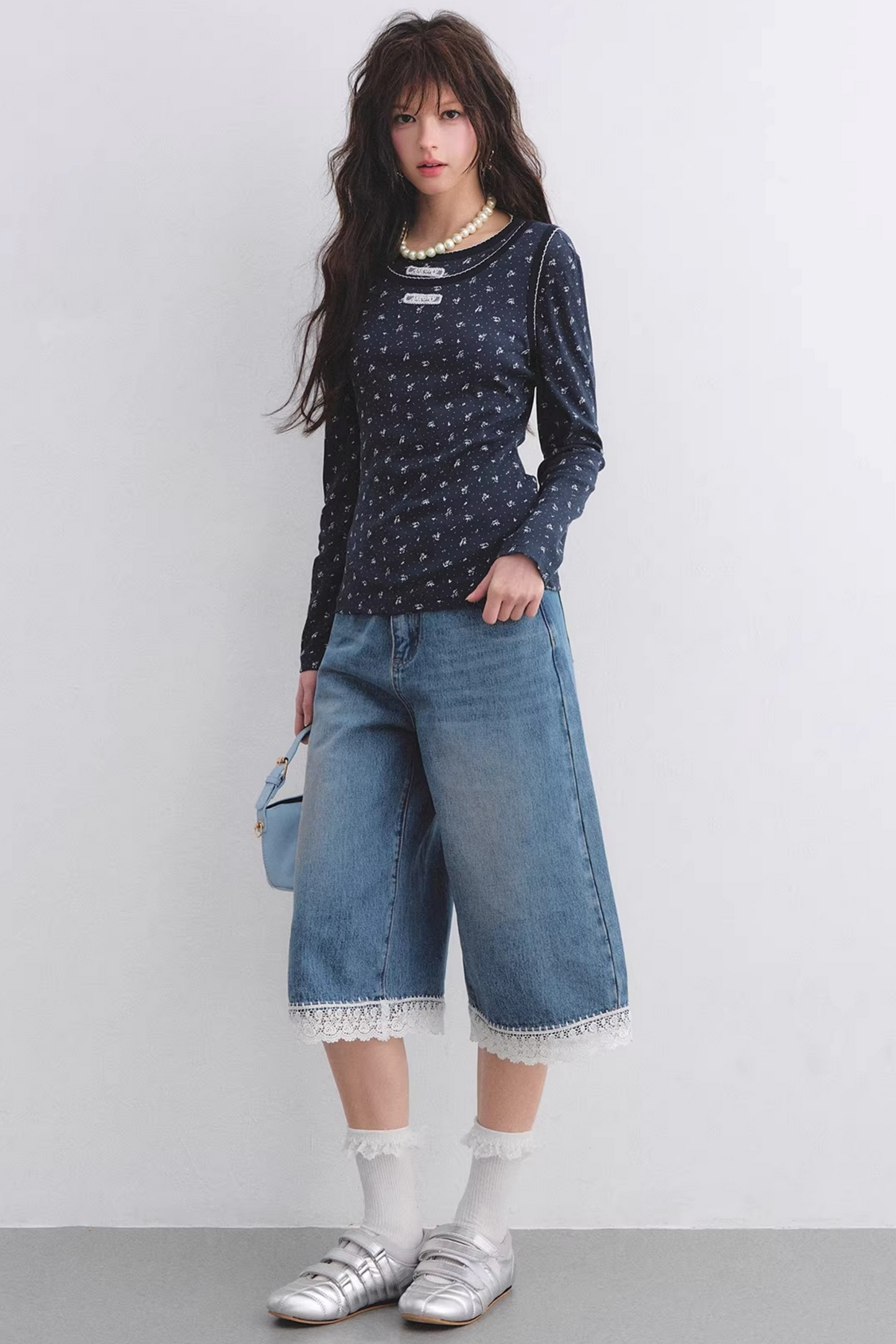 Floral Curved-Edge Vest Set