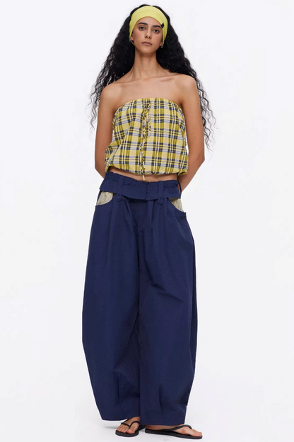 Lightweight Striped Tie-Front Top