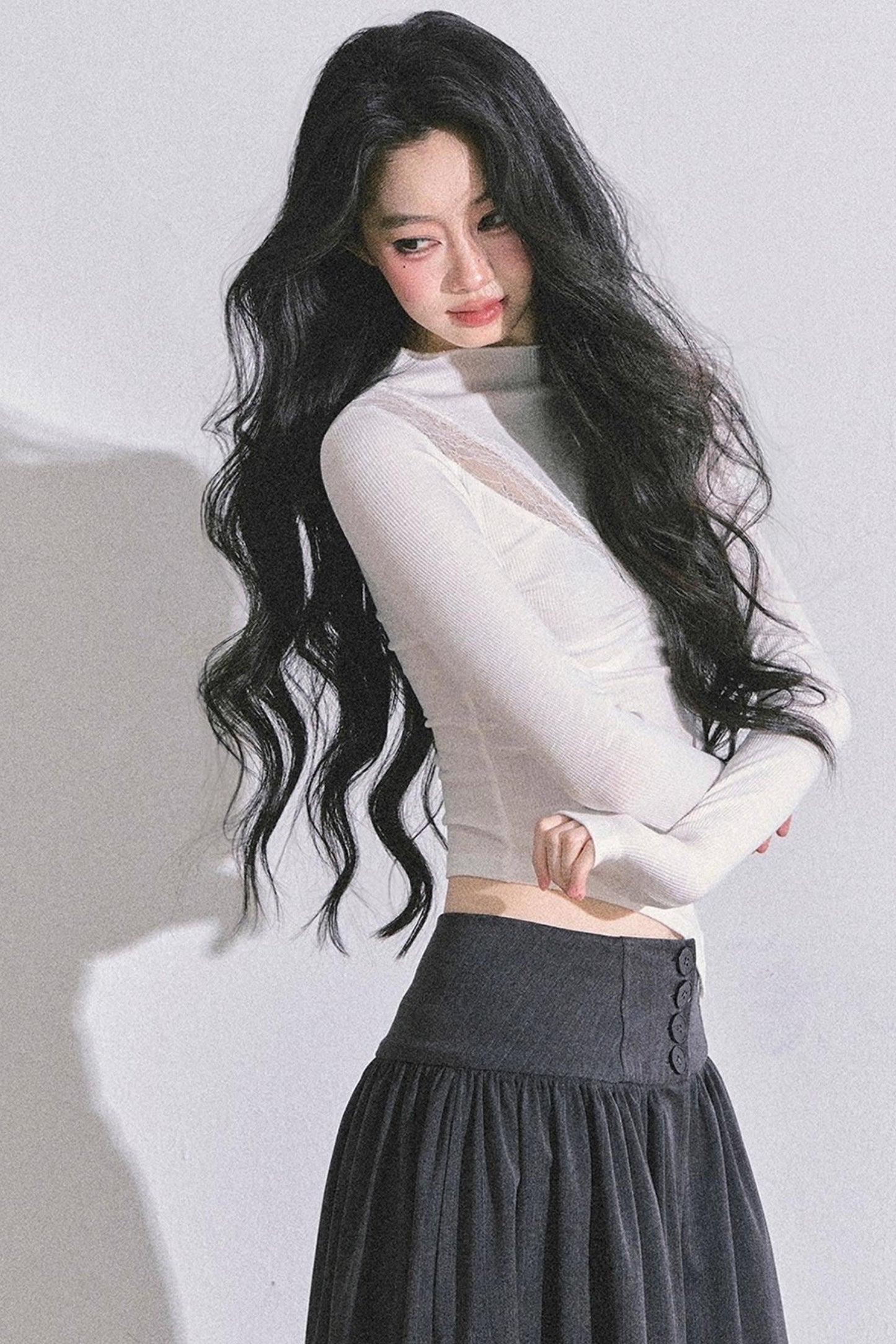 Lace Pure Desire Sexy Knitted T-Shirt