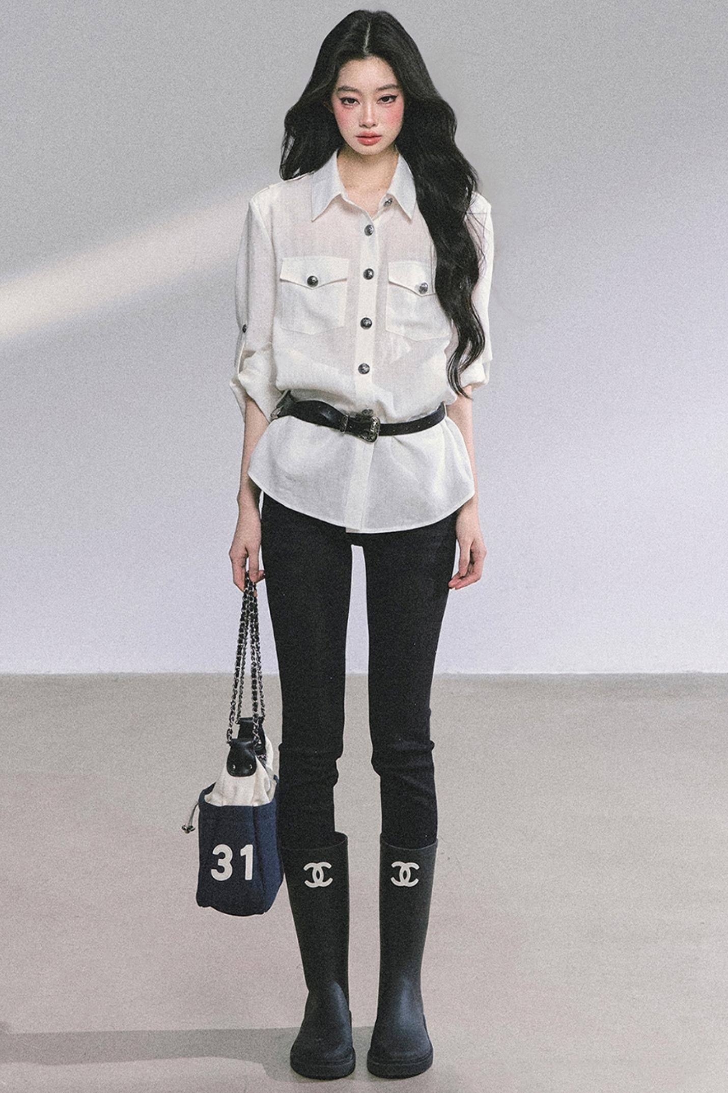 Autumn White Polo Shirt & Pants Set-Up