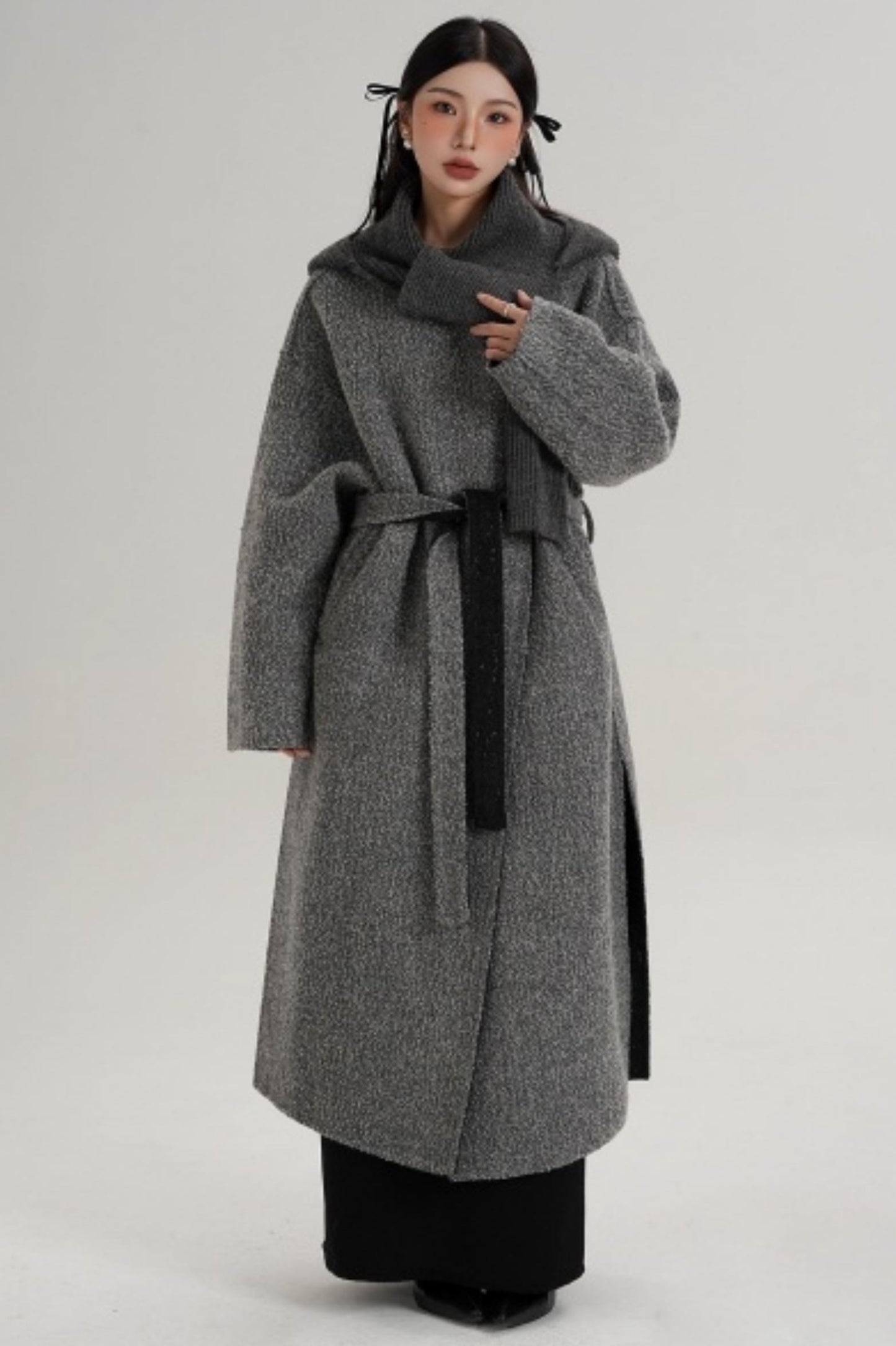 Hooded Double-Sided Wool Coat