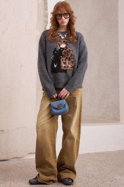 Leopard Crew Neck Sweater