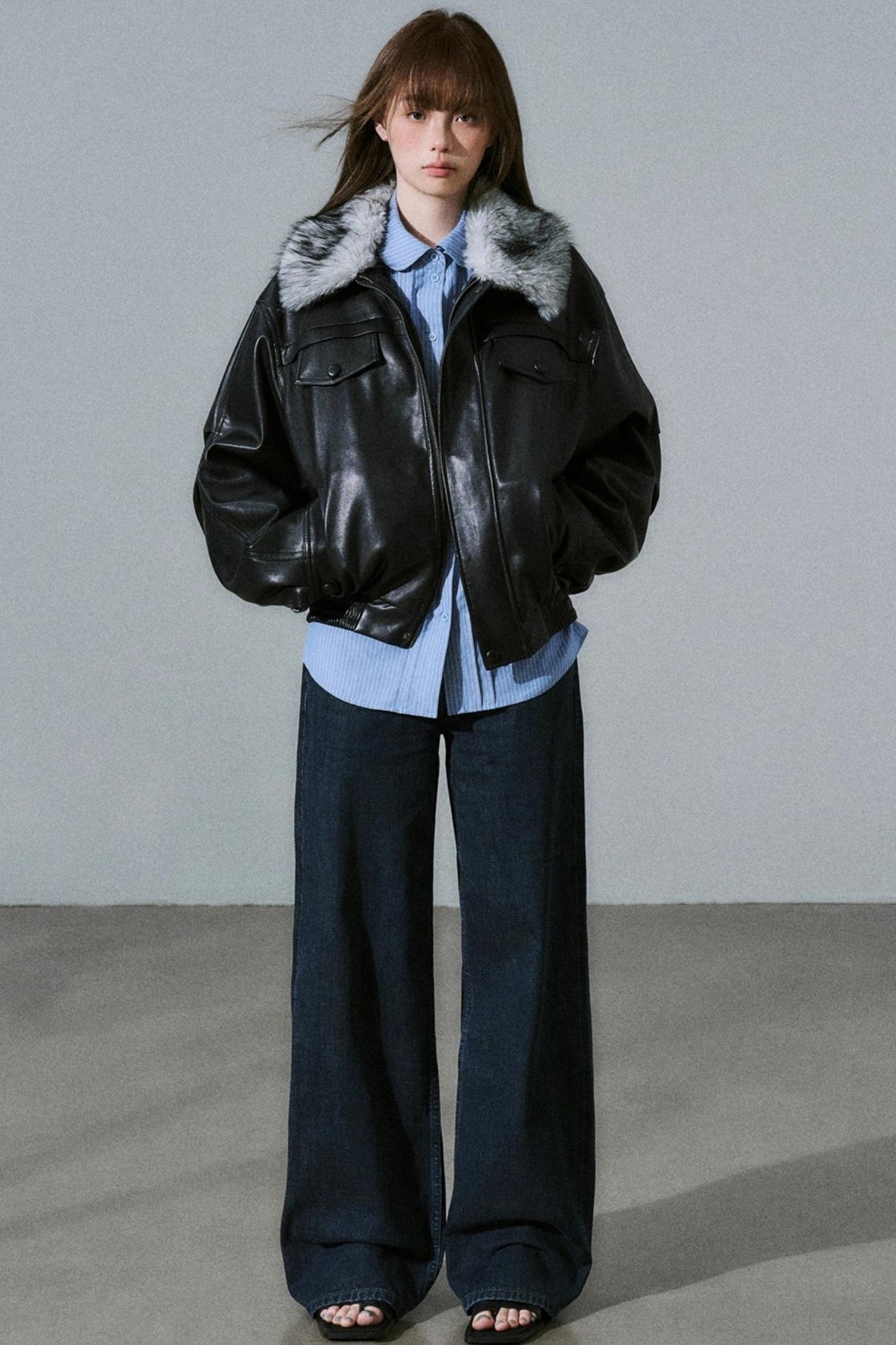 Lazy Silhouette Vintage Biker Jacket