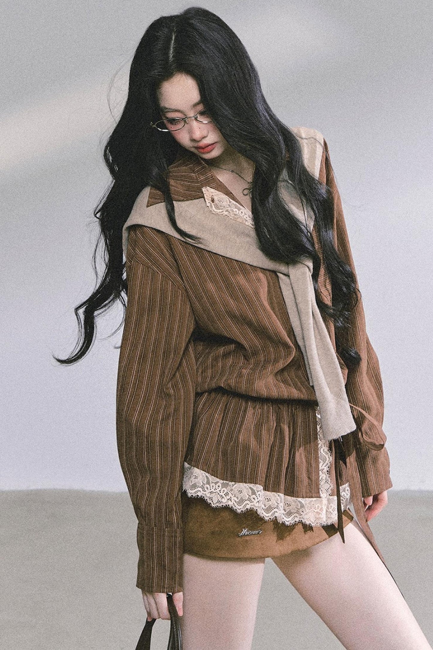 French Lace Stripe Shirt Set-Up