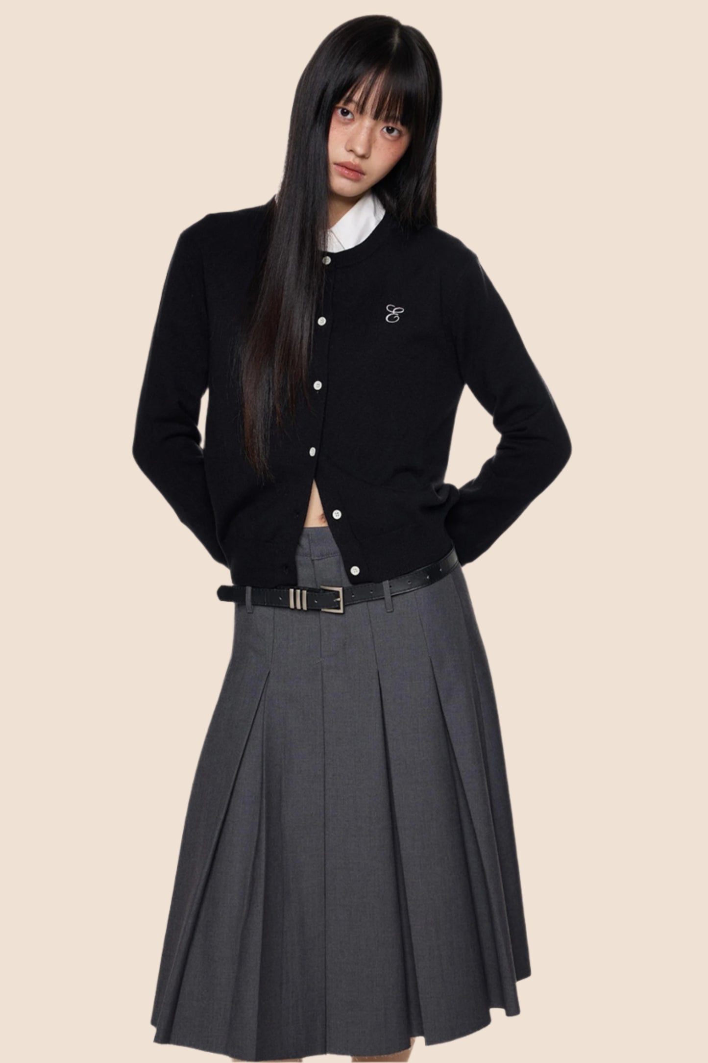 Embroidered Cropped Knit Sweater Cardigan