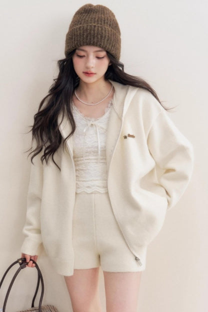 Luxury Wool Hooded Jacket Set-Up