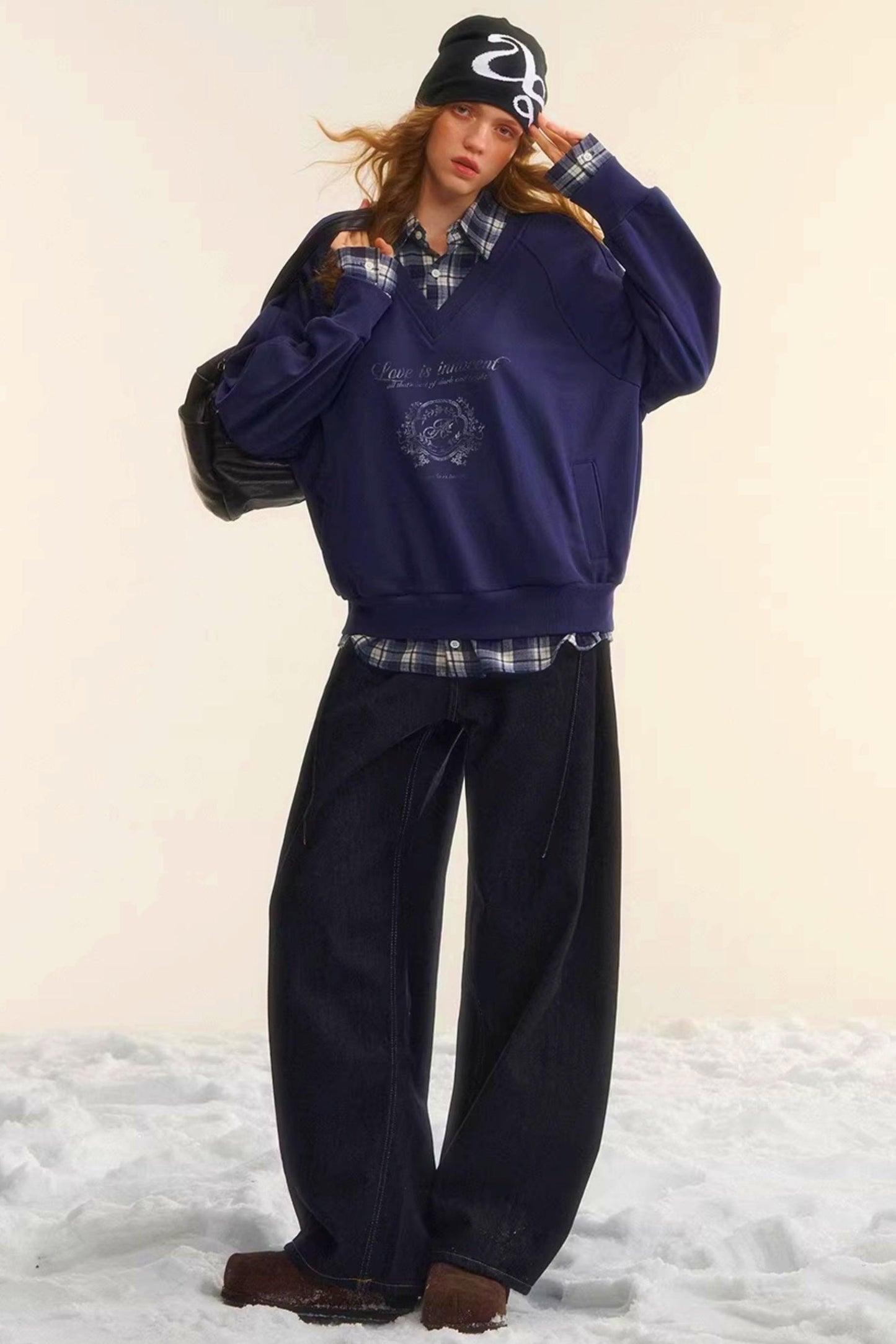 Brushed Distressed Retro Jeans