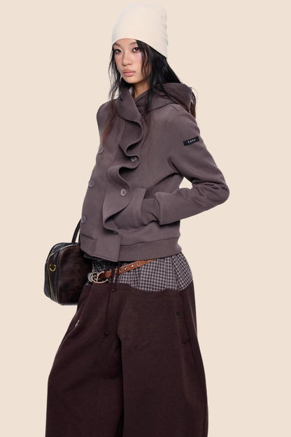 Gestreifter Dekonstruierter Kapuzenoberteil