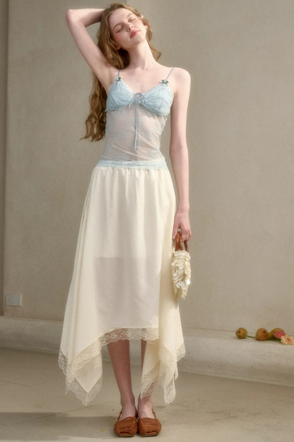 Milky Way Lace Ruched Top