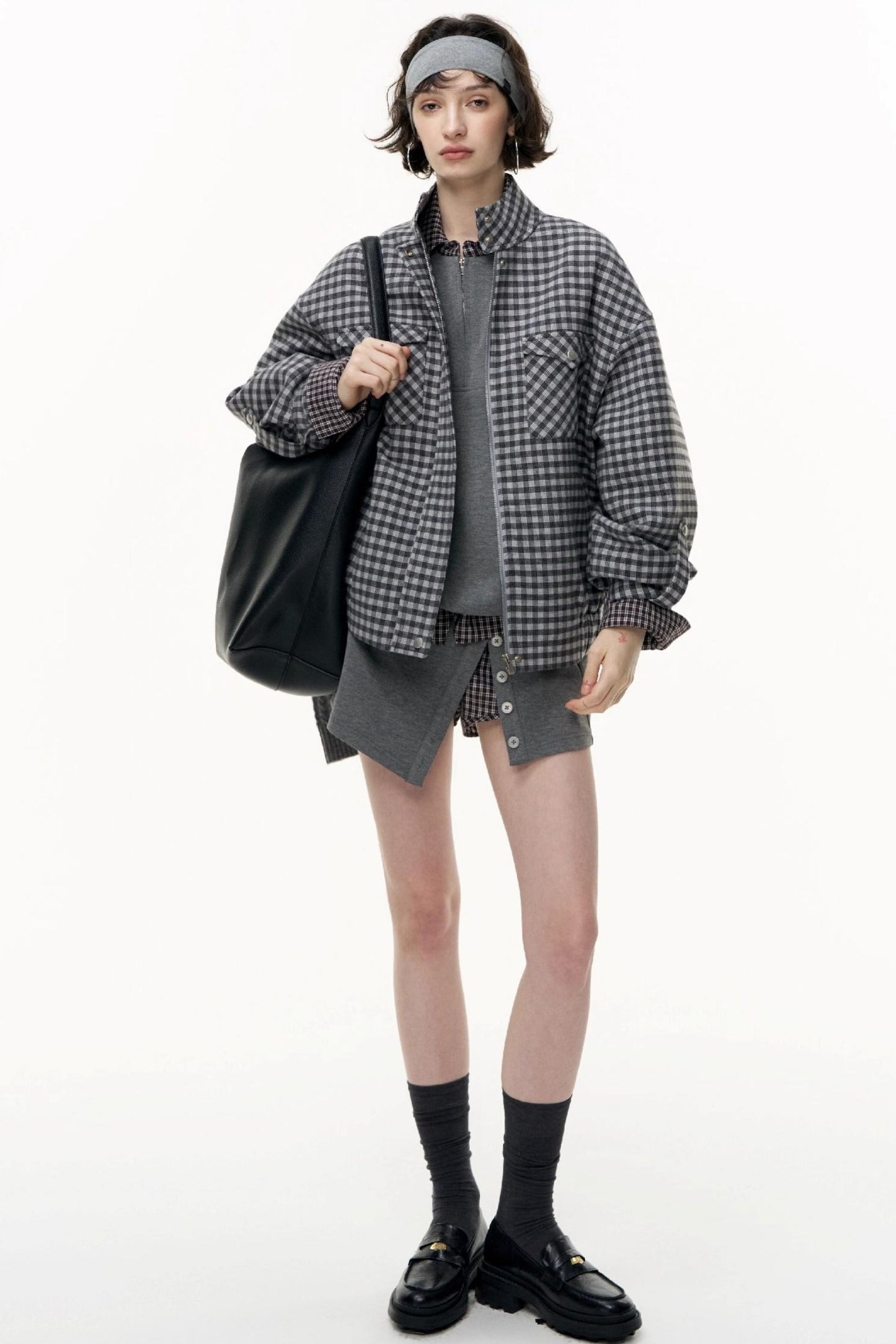 Patchwork Pullover Sweatshirt Set-Up