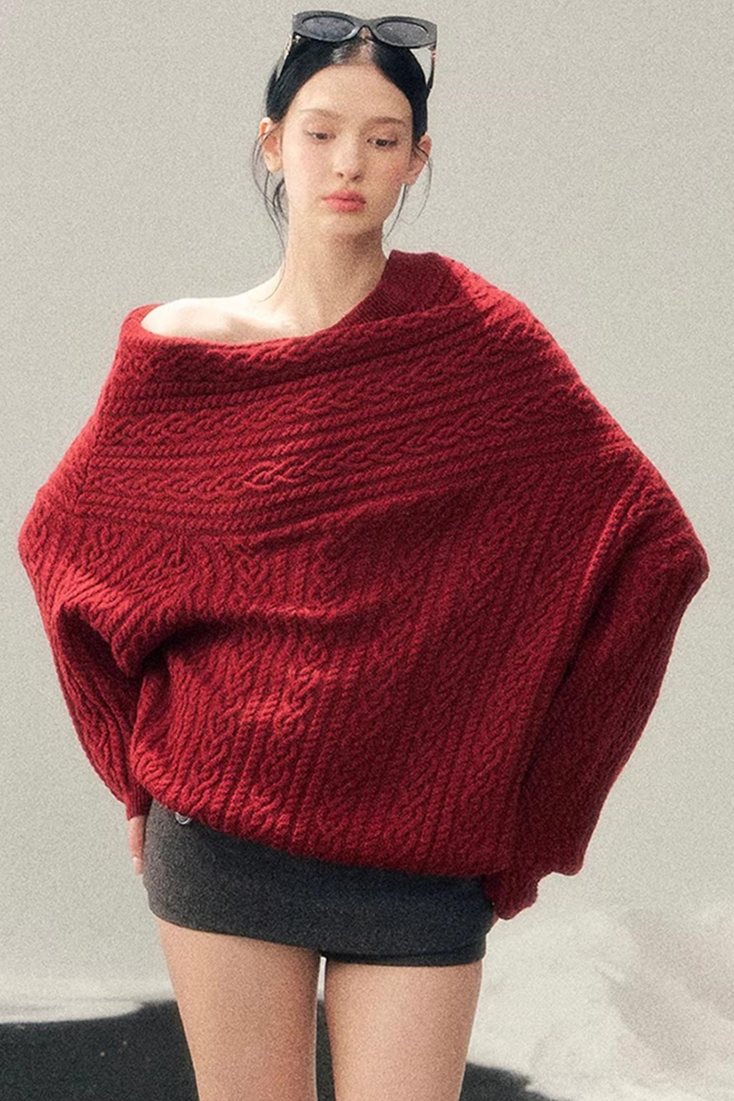 Woolen A-Line Skirt Pants