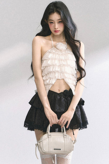 Floral Lace Bustier Skirt